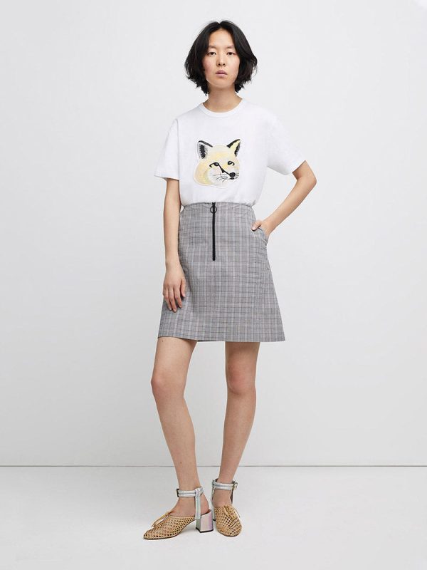 TEE-SHIRT PASTEL FOX HEAD EMBROIDERY Cheap