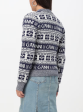 GANNI K2093 BLUE LOGO WOOL CARDIGAN on Sale