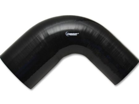 Vibrant 4 Ply Reinforced Silicone 90 degree Transition Elbow 2in I.D. x 2.5in I.D. 90 deg. Elbow BLK Hot on Sale