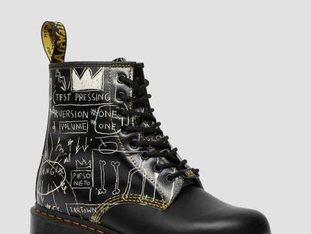 1460 Basquiat Black+White Backhand Straw+Smooth Leather Lace Up Boot Online