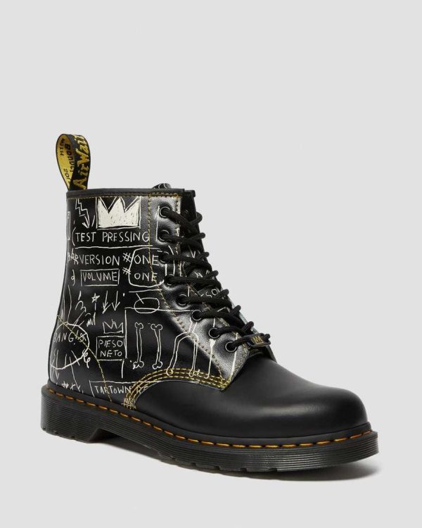 1460 Basquiat Black+White Backhand Straw+Smooth Leather Lace Up Boot Online