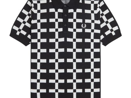 Fred Perry Geometric Jacquard Knit Polo Shirt Online Sale