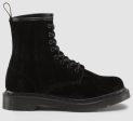 CASTEL BLACK CRUSHED VELVET LACE UP BOOT Discount