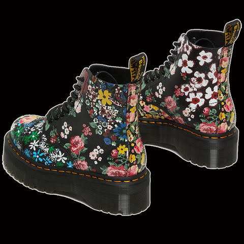 DR. MARTENS Sinclair Floral Mashup Womens Platform Boots Discount