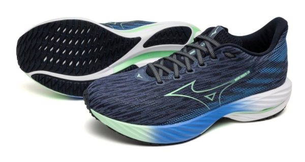 Mizuno Men s Wave Rider 28 - Vintage Indigo Neo Mint For Discount