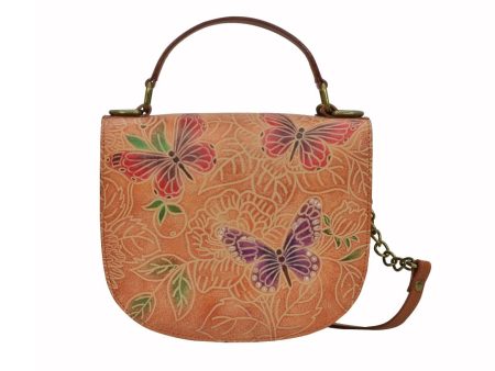 Anuschka Flap Crossbody Handbag 694 - Tooled Butterfly Multi Online Hot Sale