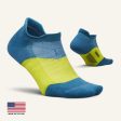 Feetures Merino 10 Max Cushion No Show Tab Socks - Elemental Blue Fashion