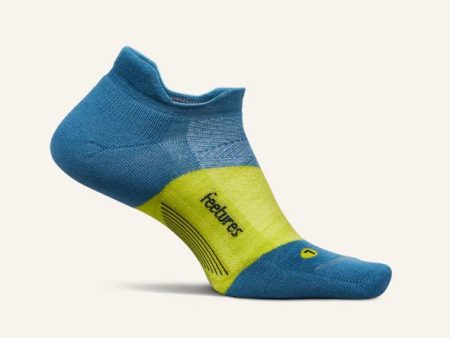 Feetures Merino 10 Max Cushion No Show Tab Socks - Elemental Blue Fashion