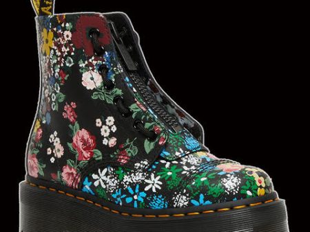 DR. MARTENS Sinclair Floral Mashup Womens Platform Boots Discount